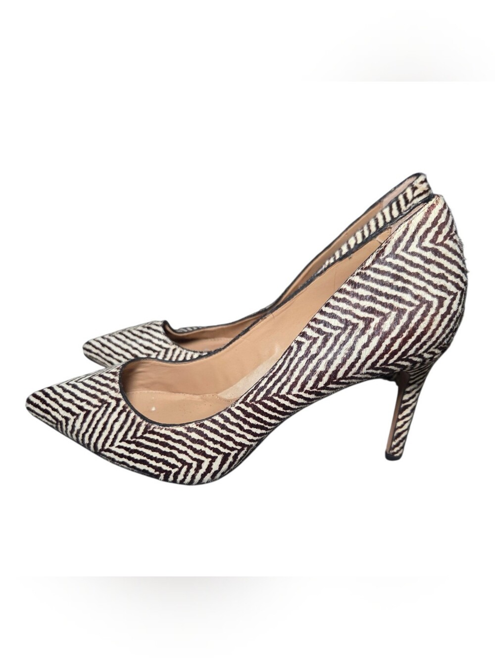 Banana Republic Black & White Dyed Calf Hair Heels Size 7 1/2